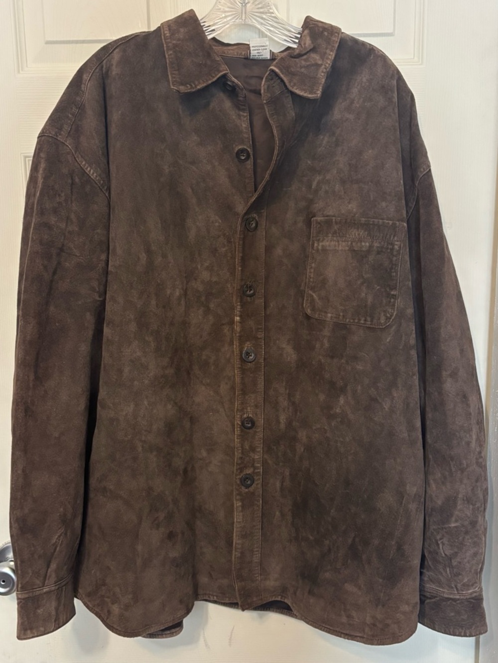 Vintage 90s Brown Suede Leather Button Down 🤎